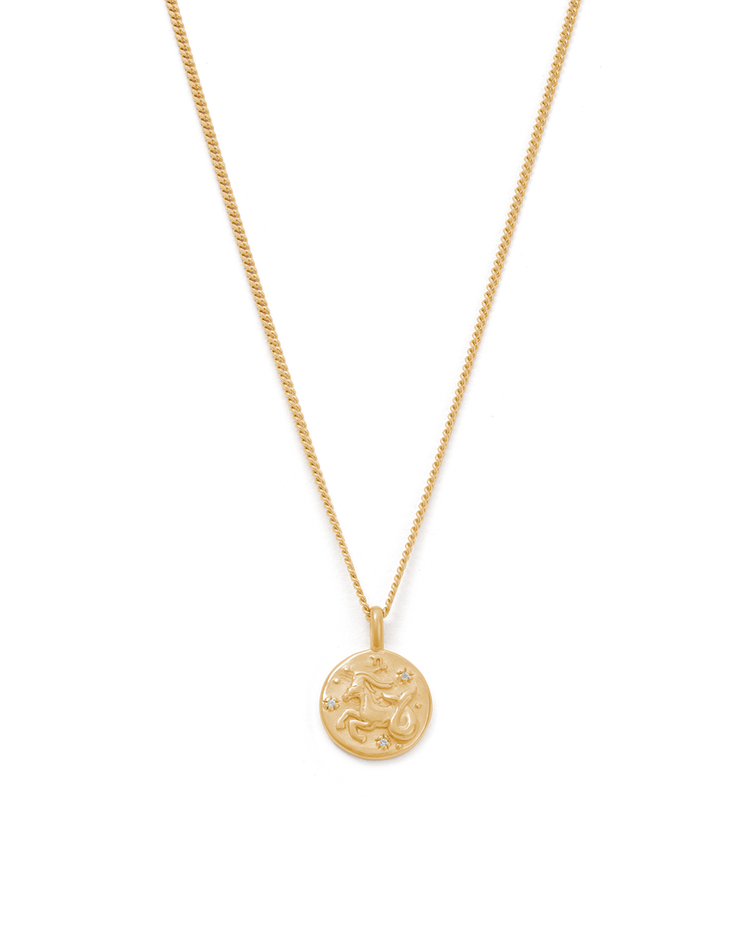 CAPRICORN PETITE ZODIAC NECKLACE (18K GOLD VERMEIL)