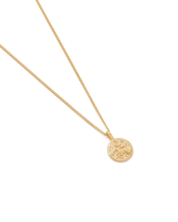 CAPRICORN PETITE ZODIAC NECKLACE (18K GOLD VERMEIL)