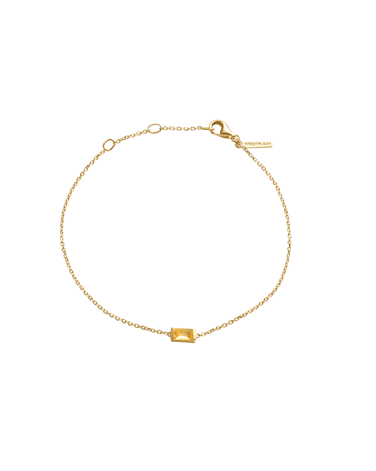 BAGUETTE BIRTHSTONE BRACELET (18K GOLD VERMEIL) NOVEMBER