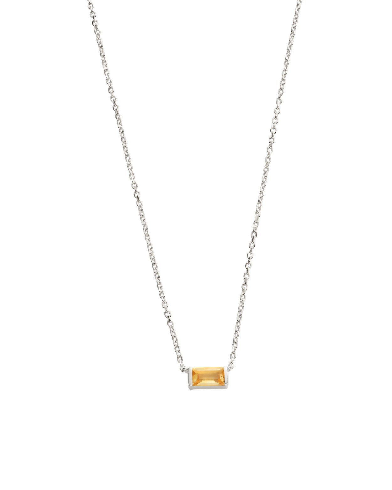 BAGUETTE BIRTHSTONE NECKLACE (STERLING SILVER) NOVEMBER