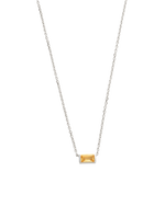 BAGUETTE BIRTHSTONE NECKLACE (STERLING SILVER) NOVEMBER