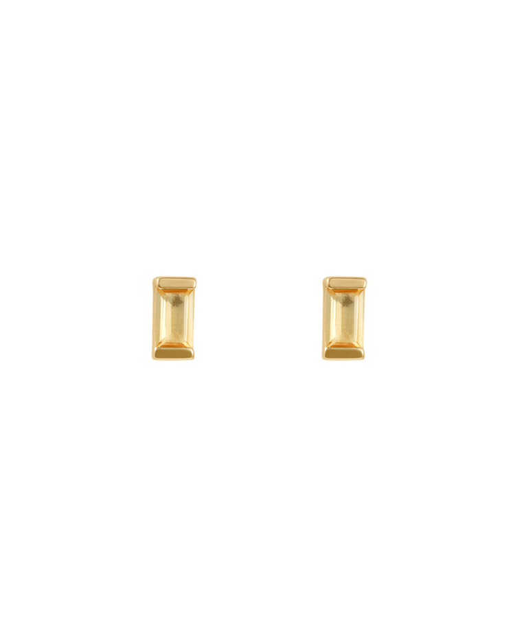 BAGUETTE BIRTHSTONE STUDS (18K GOLD PLATED) NOVEMBER