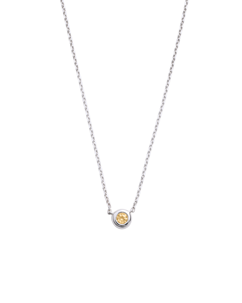 PETITE BIRTHSTONE NECKLACE (STERLING SILVER) NOVEMBER