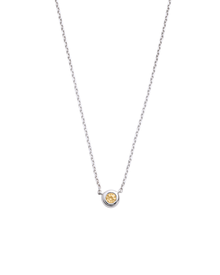 PETITE BIRTHSTONE NECKLACE (STERLING SILVER) NOVEMBER