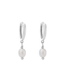 CLASSIC PEARL HOOPS (STERLING SILVER) IMAGE 1