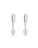 CLASSIC PEARL HOOPS (STERLING SILVER) IMAGE 1