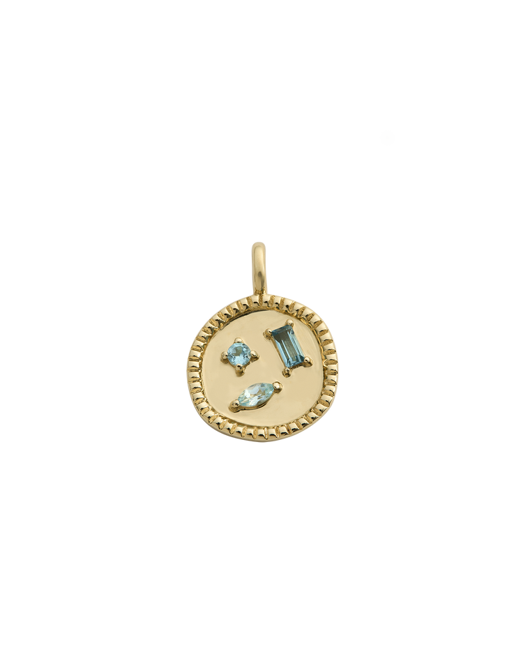 CREATIVITY REIGNS BLUE TOPAZ CHARM (9K GOLD) IMAGE 1