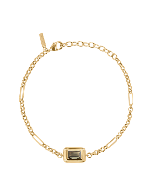 BAGUETTE BIRTHSTONE BRACELET (18K GOLD VERMEIL)