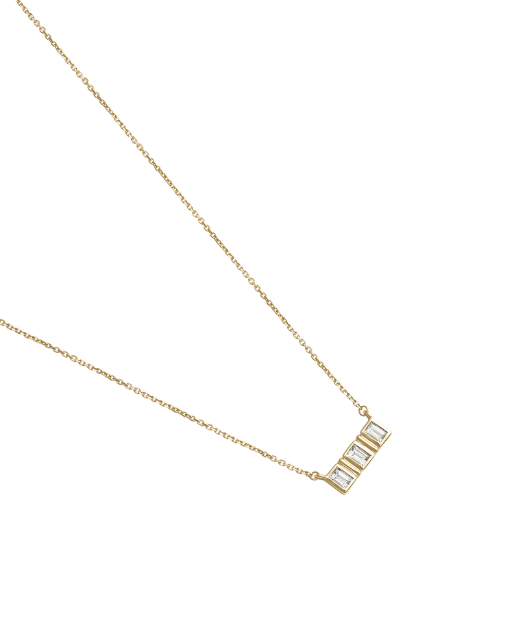 ELYSIUM BAGUETTE SAPPHIRE NECKLACE (9K GOLD)
