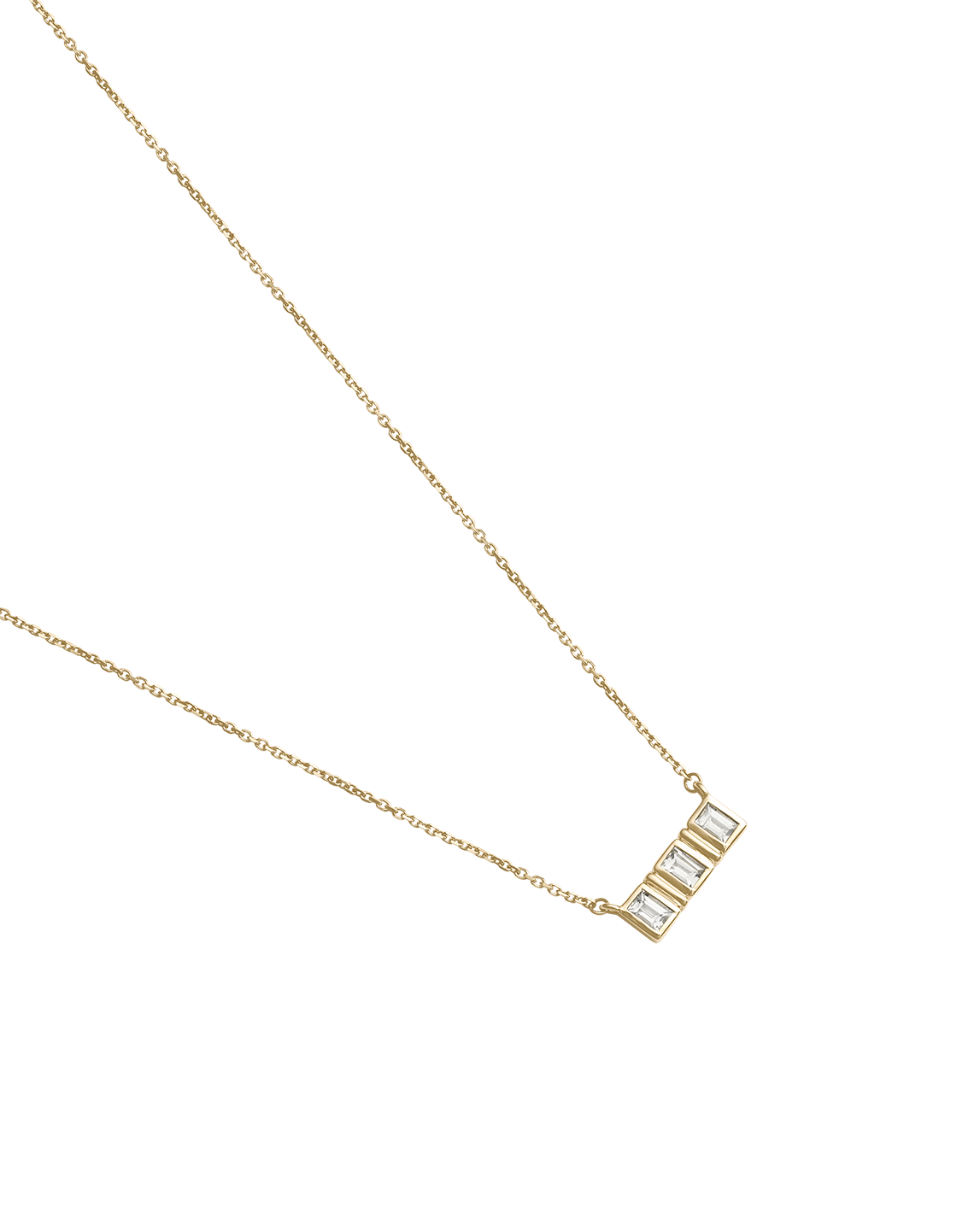 ELYSIUM BAGUETTE SAPPHIRE NECKLACE (9K GOLD) IMAGE 4