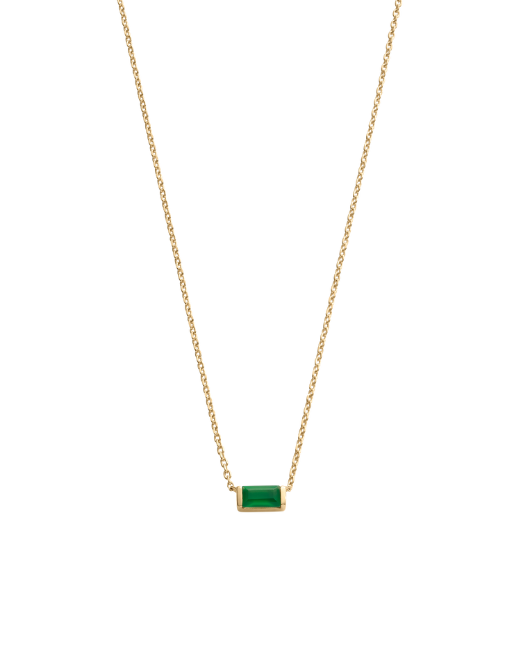 BAGUETTE BIRTHSTONE NECKLACE (18K GOLD VERMEIL) MAY