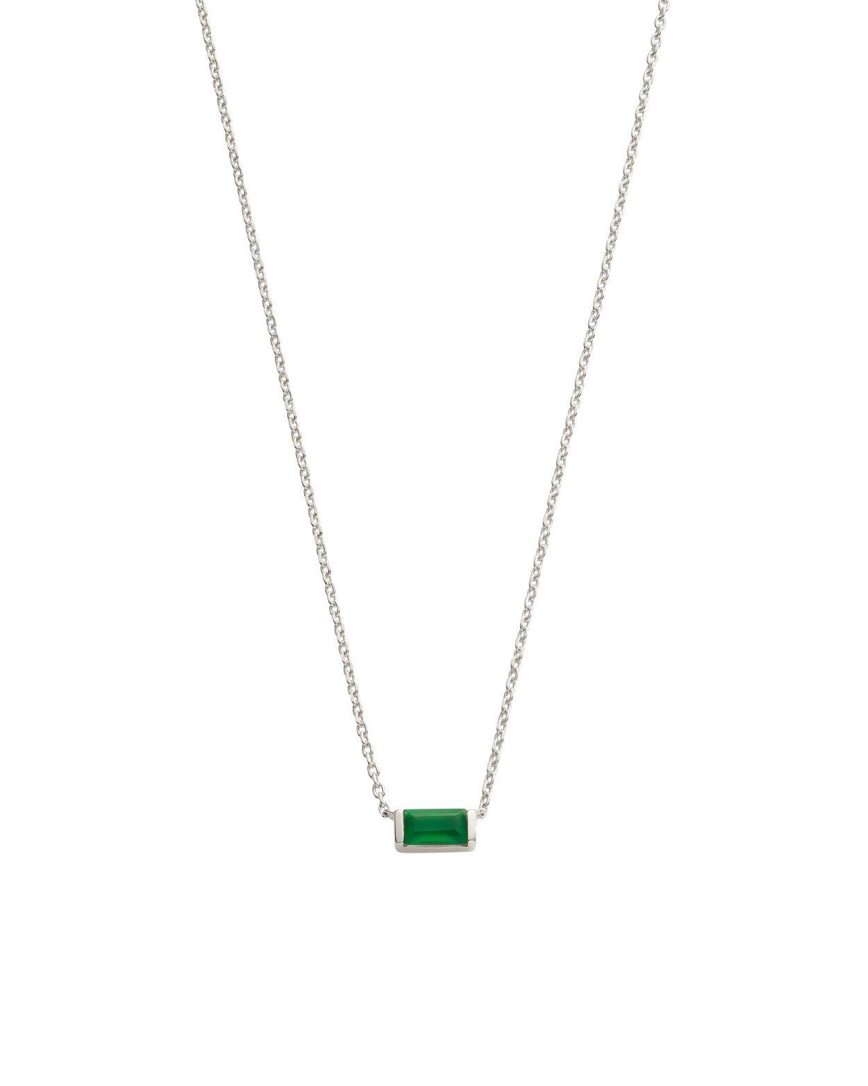 BAGUETTE BIRTHSTONE NECKLACE (STERLING SILVER) MAY