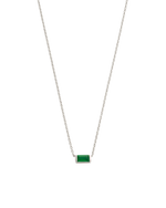 BAGUETTE BIRTHSTONE NECKLACE (STERLING SILVER) MAY