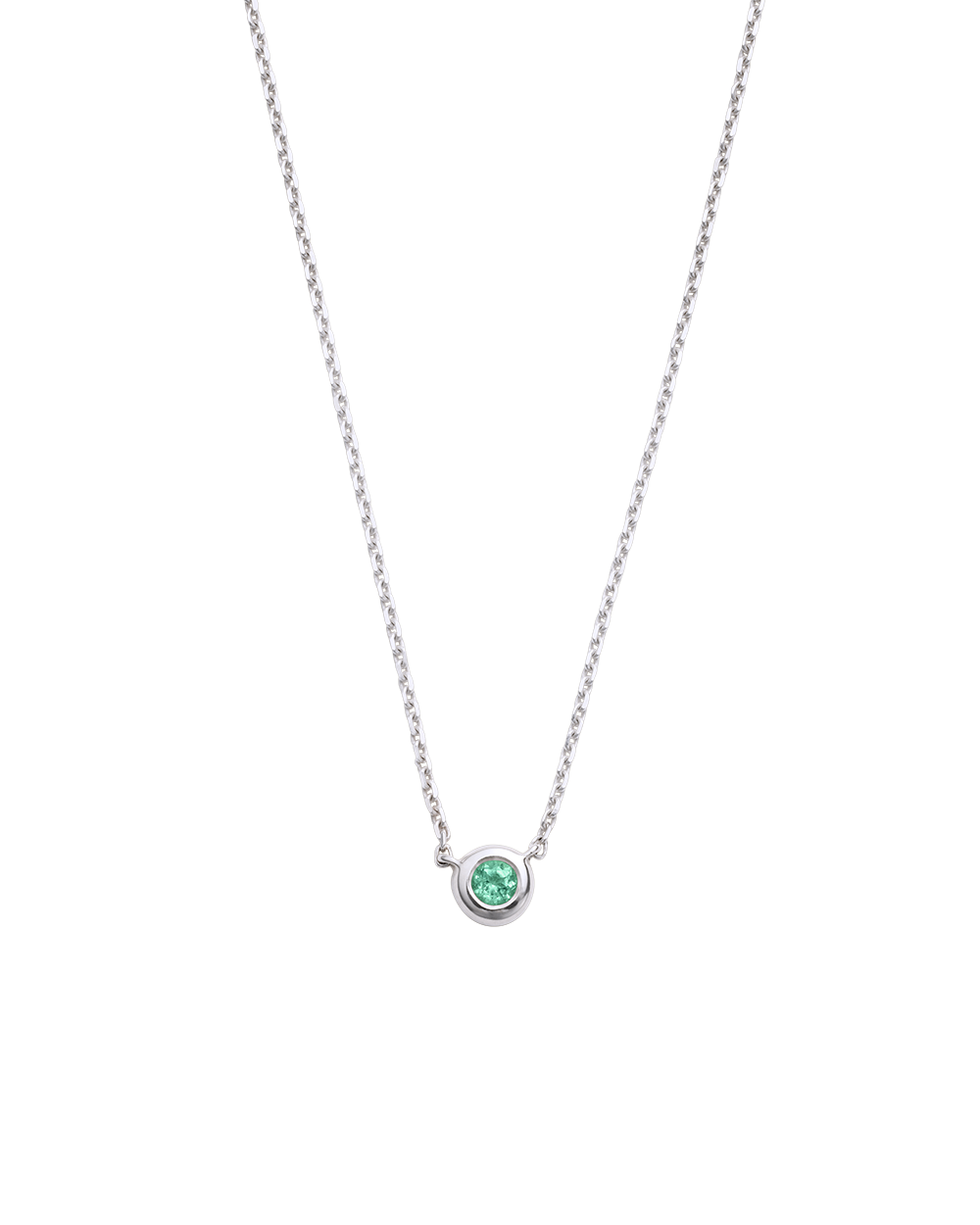 PETITE BIRTHSTONE NECKLACE (STERLING SILVER) MAY