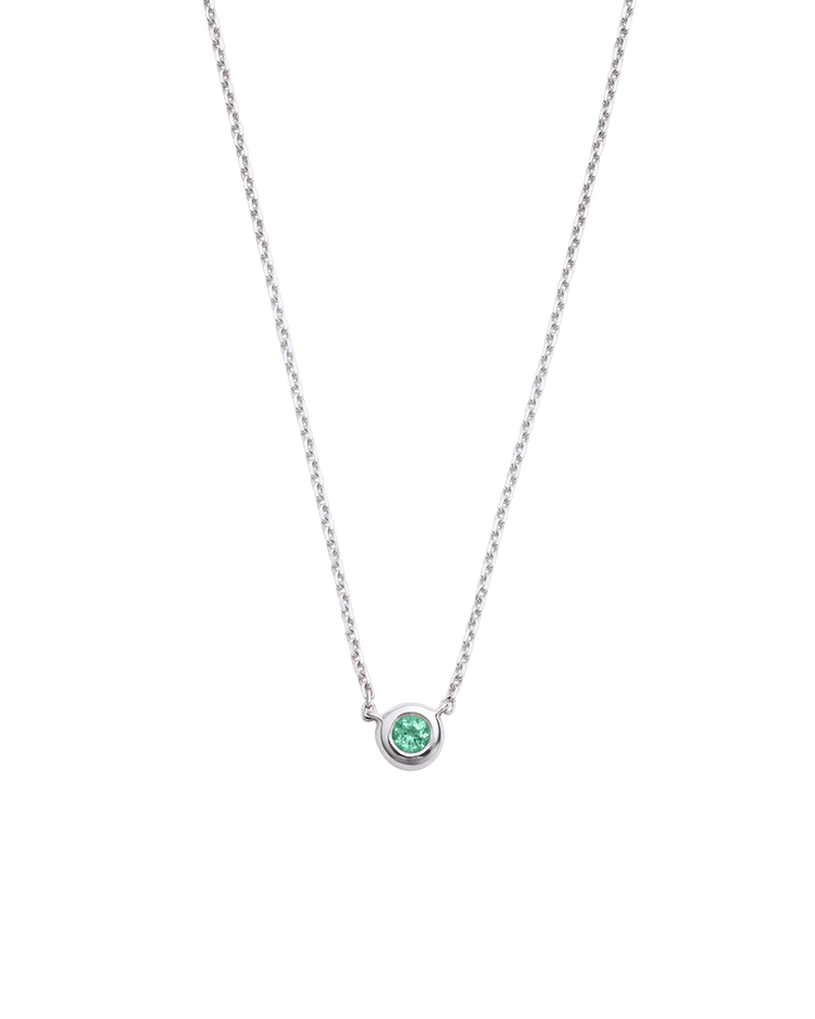 PETITE BIRTHSTONE NECKLACE (STERLING SILVER) MAY