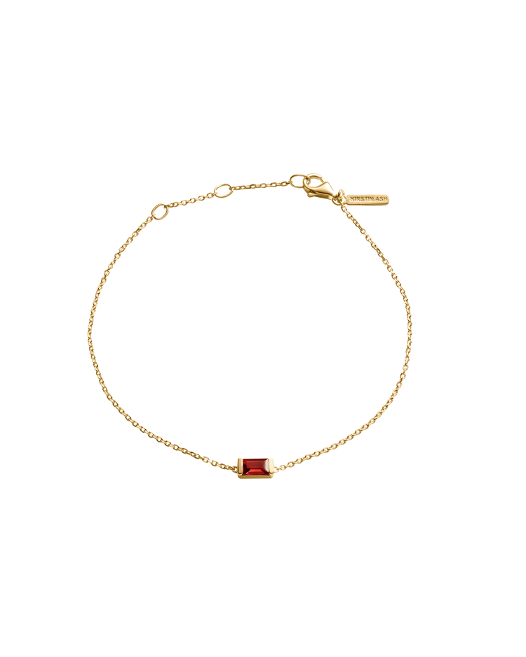 BAGUETTE BIRTHSTONE BRACELET (18K GOLD VERMEIL) JANUARY