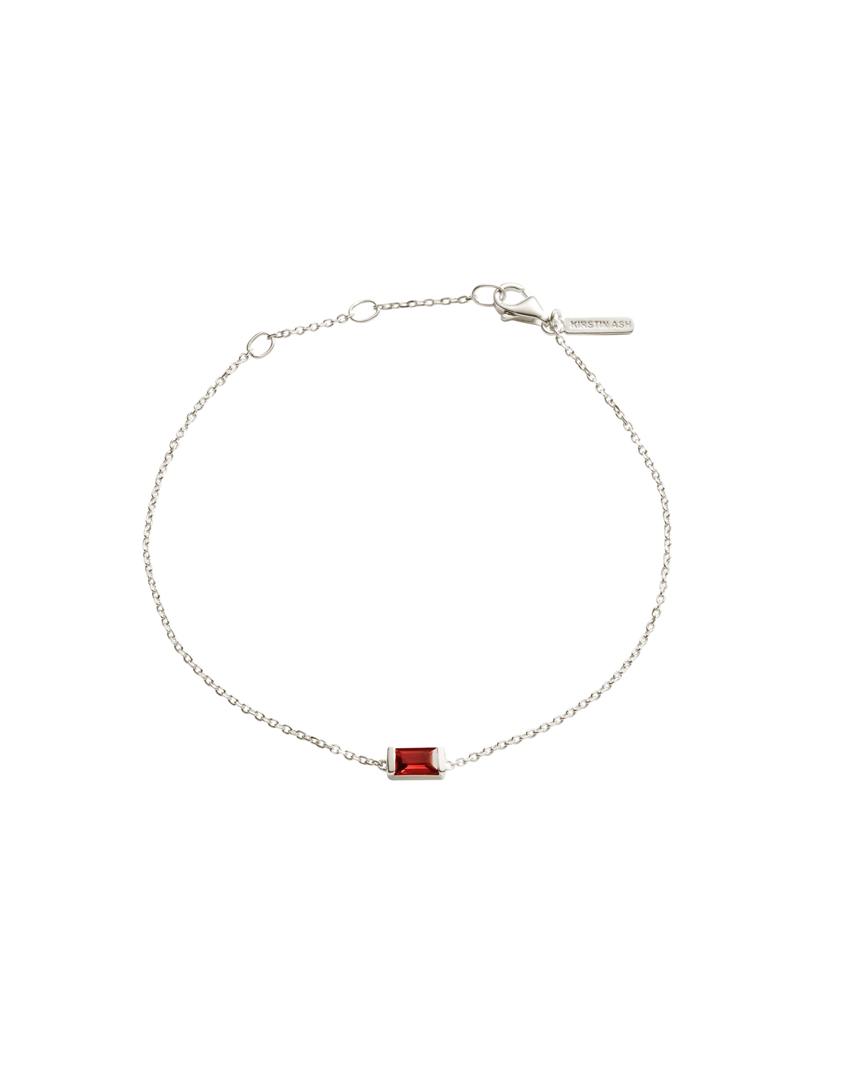 BAGUETTE BIRTHSTONE BRACELET (STERLING SILVER) JANUARY