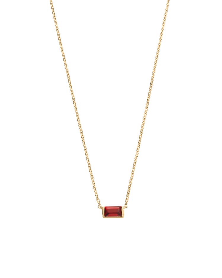 BAGUETTE BIRTHSTONE NECKLACE (18K GOLD VERMEIL) JANUARY