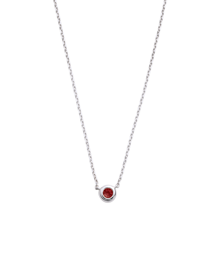 PETITE BIRTHSTONE NECKLACE (STERLING SILVER) JANUARY