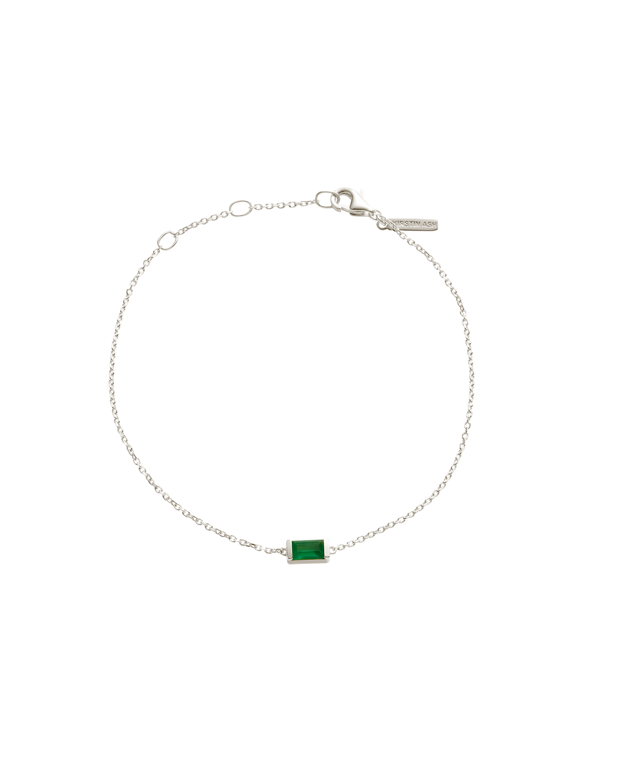 BAGUETTE BIRTHSTONE BRACELET (STERLING SILVER) MAY
