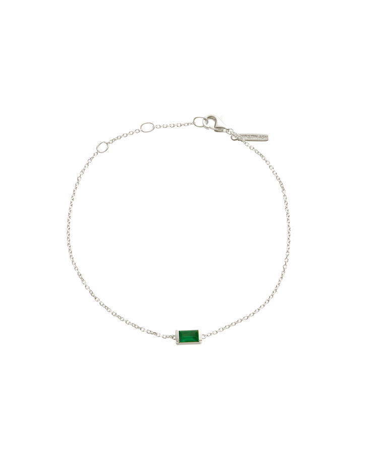 BAGUETTE BIRTHSTONE BRACELET (STERLING SILVER) MAY