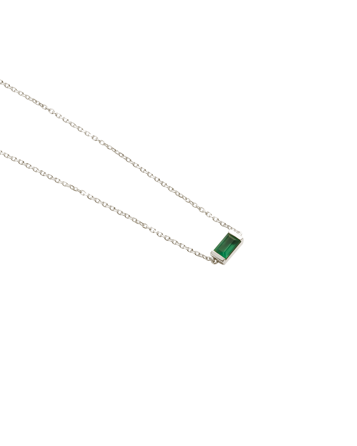 BAGUETTE BIRTHSTONE BRACELET (STERLING SILVER) MAY LONG