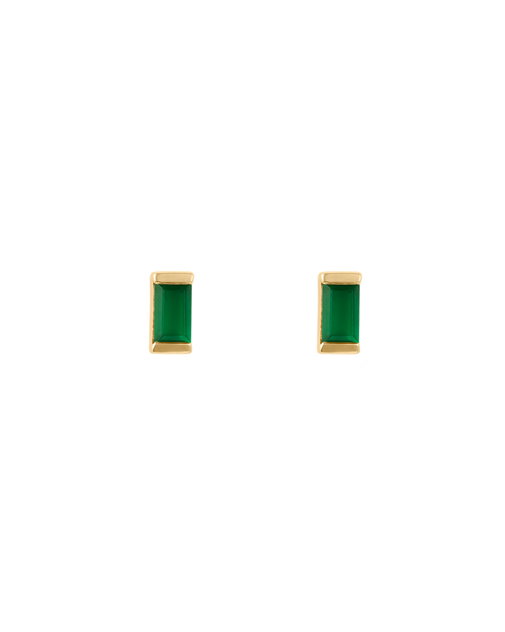 BAGUETTE BIRTHSTONE STUDS (18K GOLD PLATED)