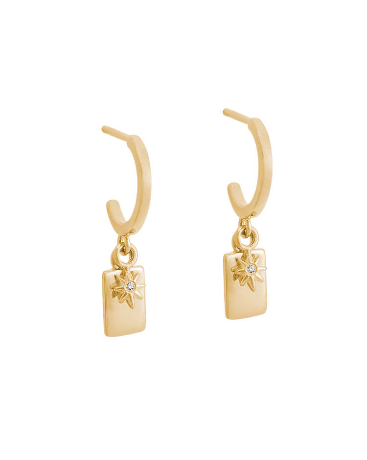 GUIDING STAR HOOPS (18K GOLD PLATED)