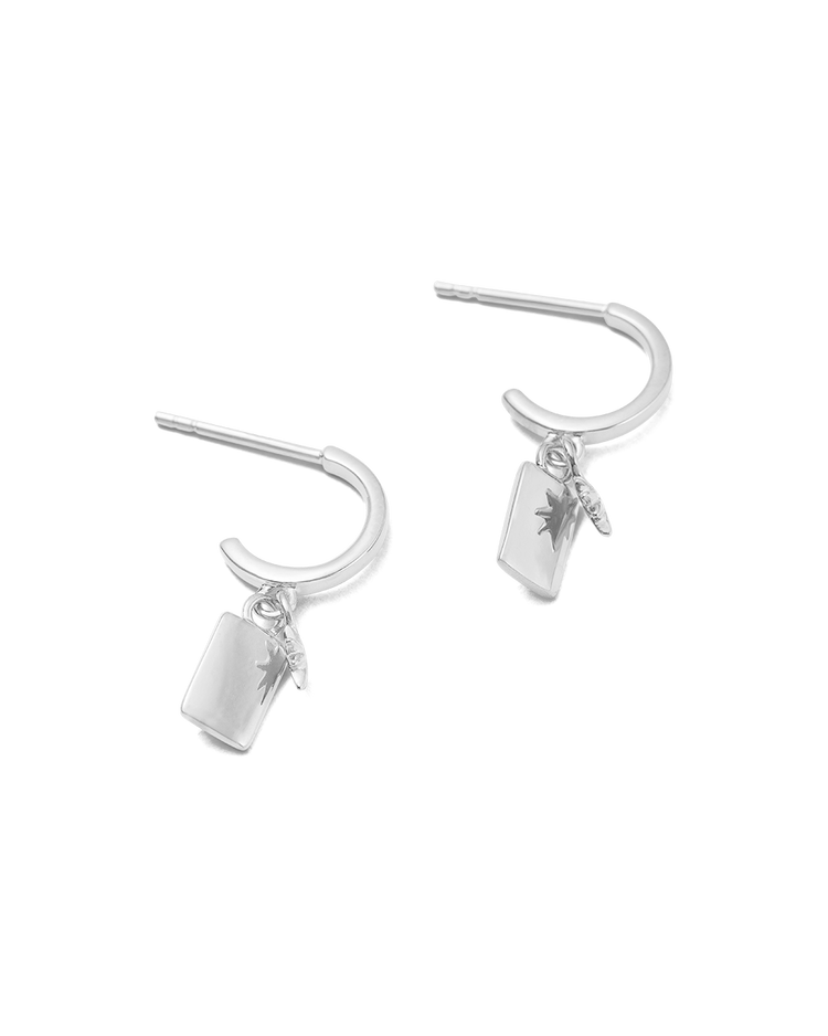 GUIDING STAR HOOPS (STERLING SILVER)