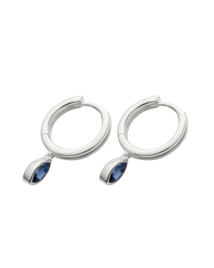 INK DROP HOOPS (STERLING SILVER)