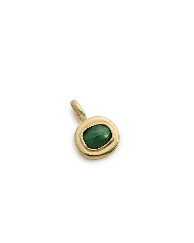 INTO THE FLOW MALACHITE CHARM (9K GOLD)