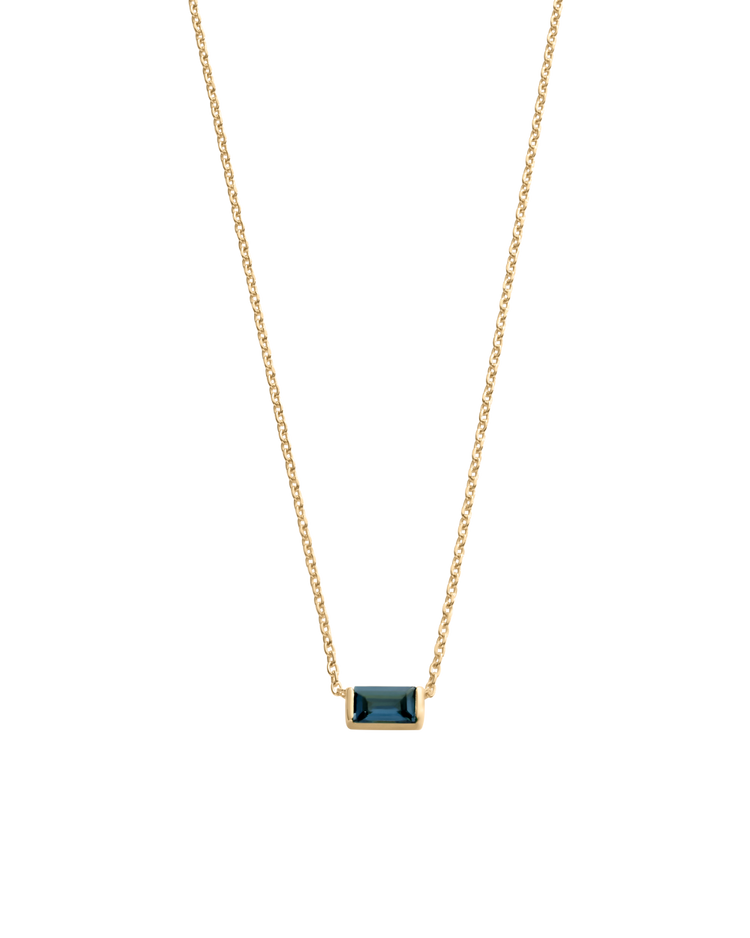 BAGUETTE BIRTHSTONE NECKLACE (18K GOLD VERMEIL)