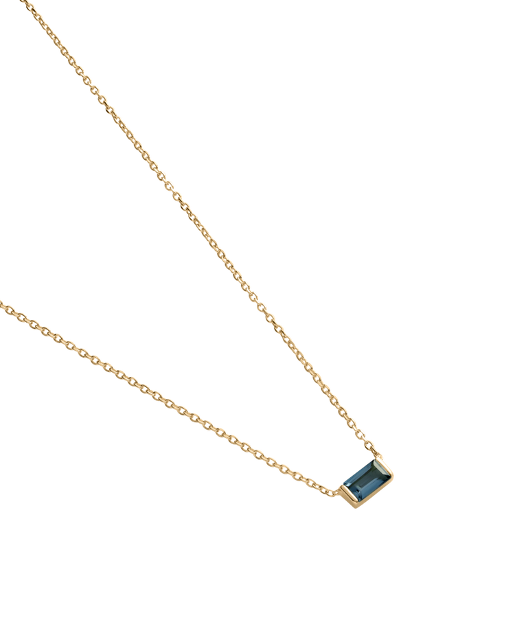 BAGUETTE BIRTHSTONE NECKLACE (18K GOLD VERMEIL)
