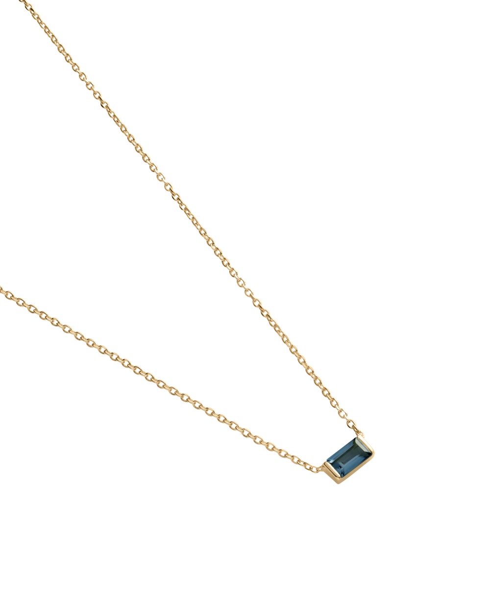 BAGUETTE BIRTHSTONE NECKLACE (18K GOLD VERMEIL)