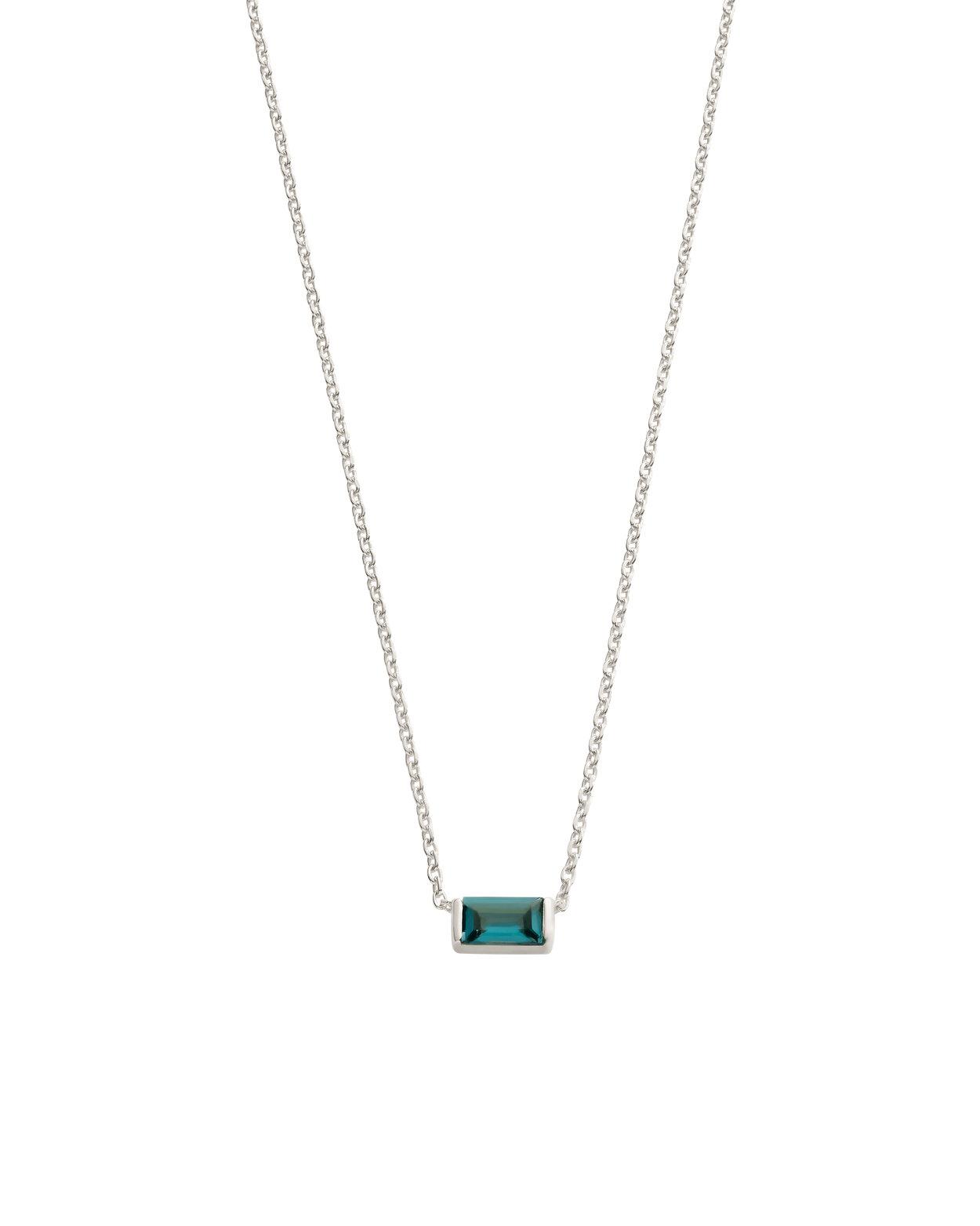 BAGUETTE BIRTHSTONE NECKLACE (STERLING SILVER) SEPTEMBER