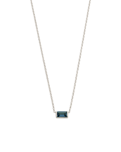 BAGUETTE BIRTHSTONE NECKLACE (STERLING SILVER) SEPTEMBER