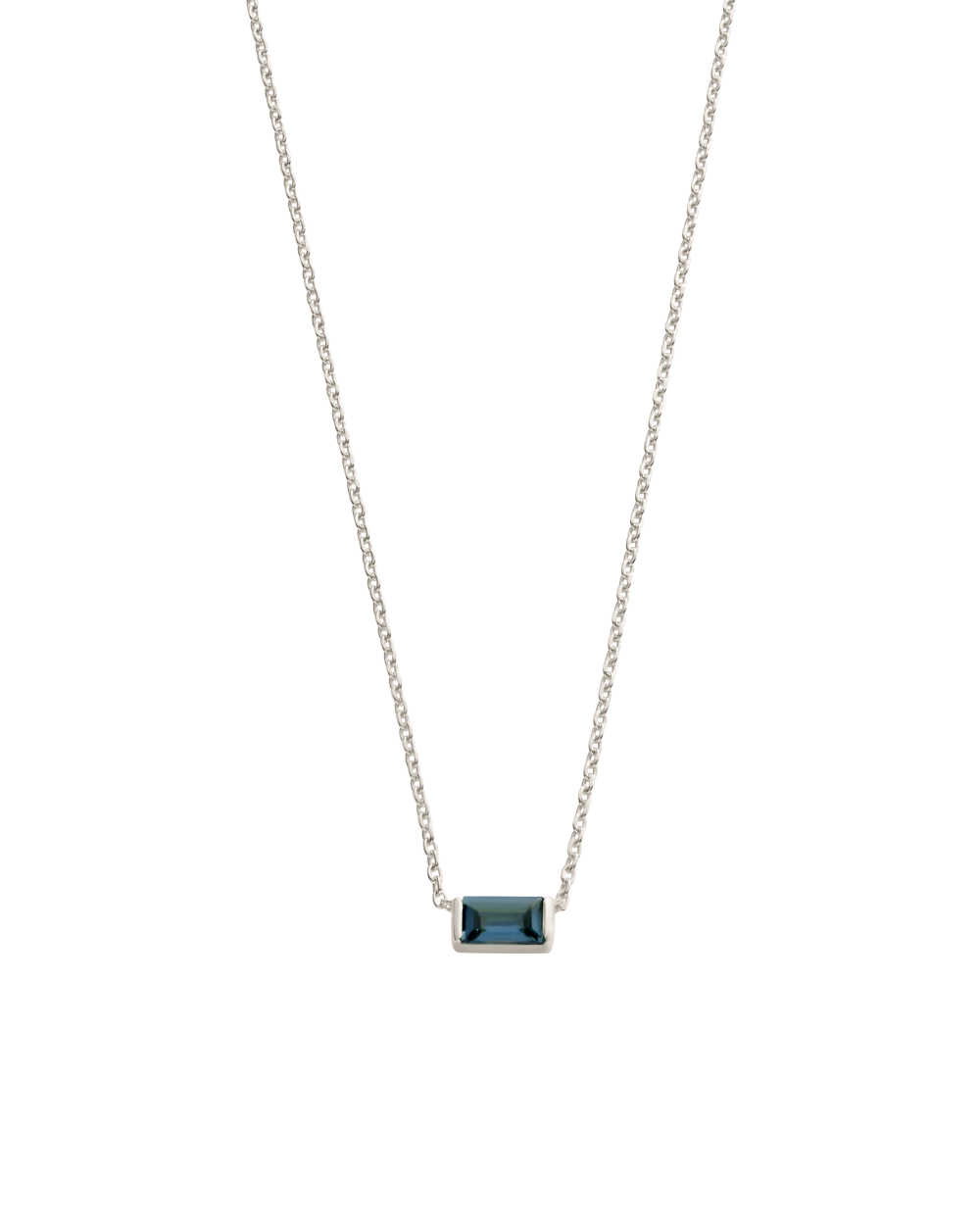 BAGUETTE BIRTHSTONE NECKLACE (STERLING SILVER) SEPTEMBER