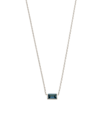 BAGUETTE BIRTHSTONE NECKLACE (STERLING SILVER) SEPTEMBER