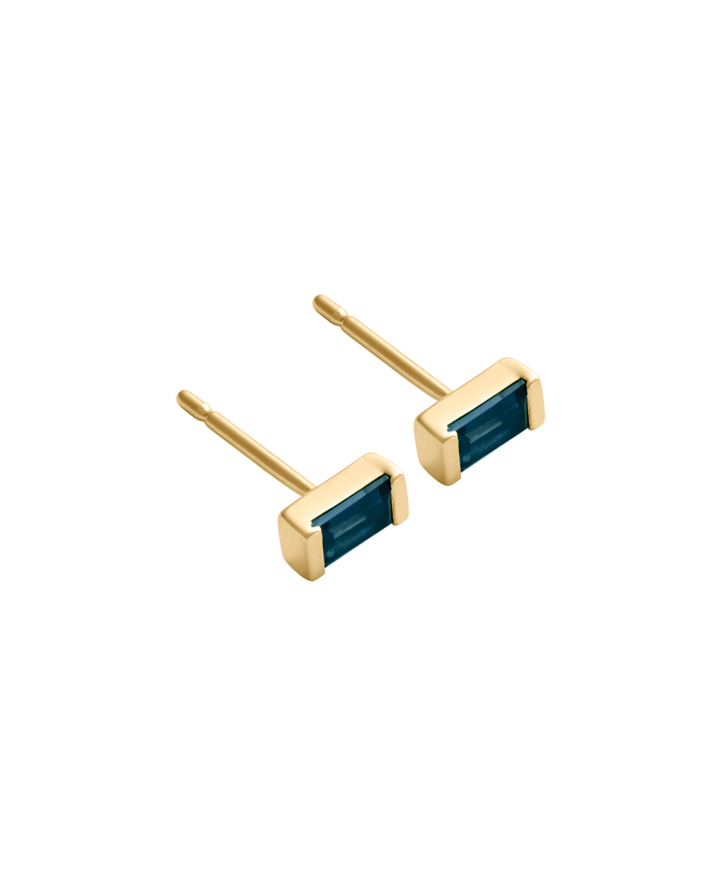 BAGUETTE BIRTHSTONE STUDS (18K GOLD PLATED)