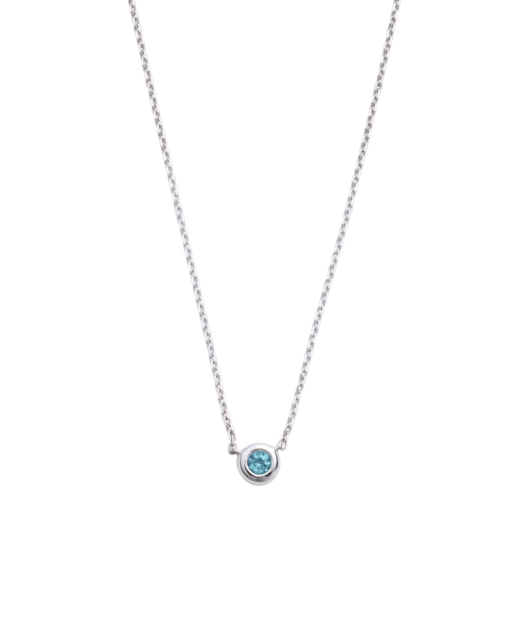PETITE BIRTHSTONE NECKLACE (STERLING SILVER) SEPTEMBER
