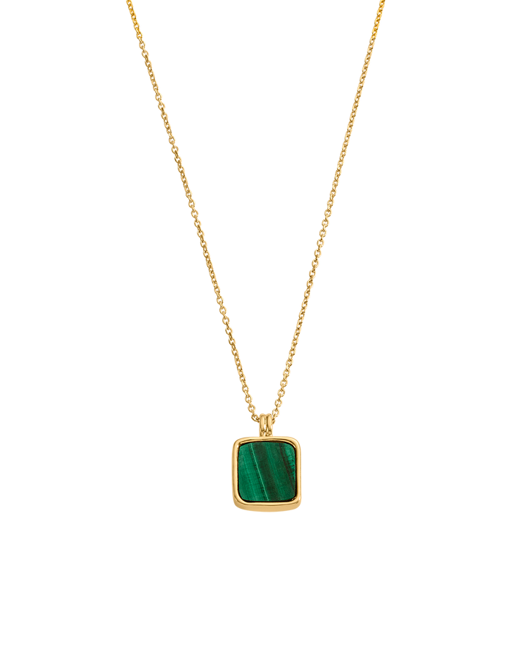 MALACHITE PENDANT NECKLACE (18K GOLD VERMEIL)