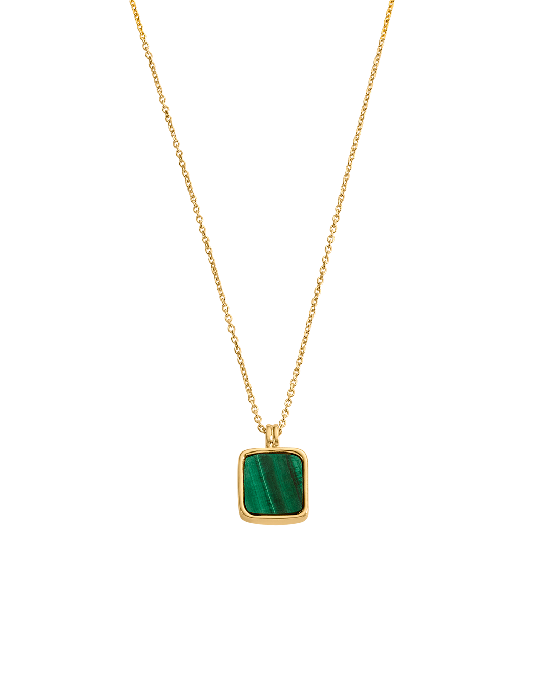 MALACHITE PENDANT NECKLACE (18K GOLD VERMEIL) IMAGE 1