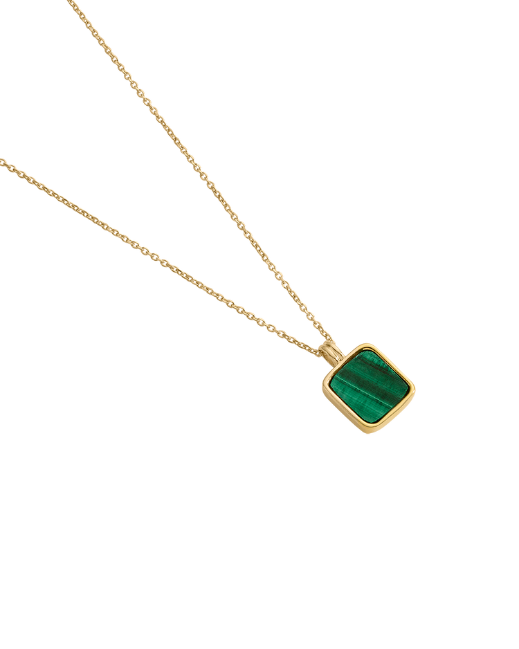 MALACHITE PENDANT NECKLACE (18K GOLD VERMEIL)