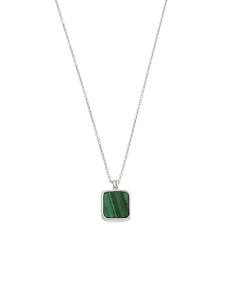 MALACHITE PENDANT NECKLACE (STERLING SILVER)