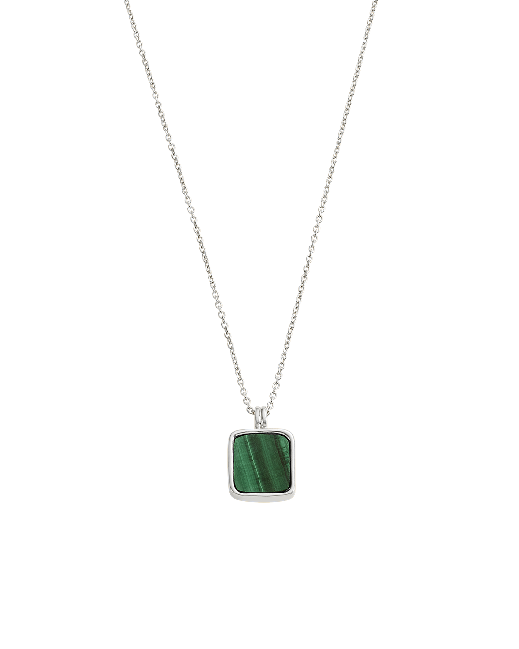 MALACHITE PENDANT NECKLACE (STERLING SILVER) IMAGE 1