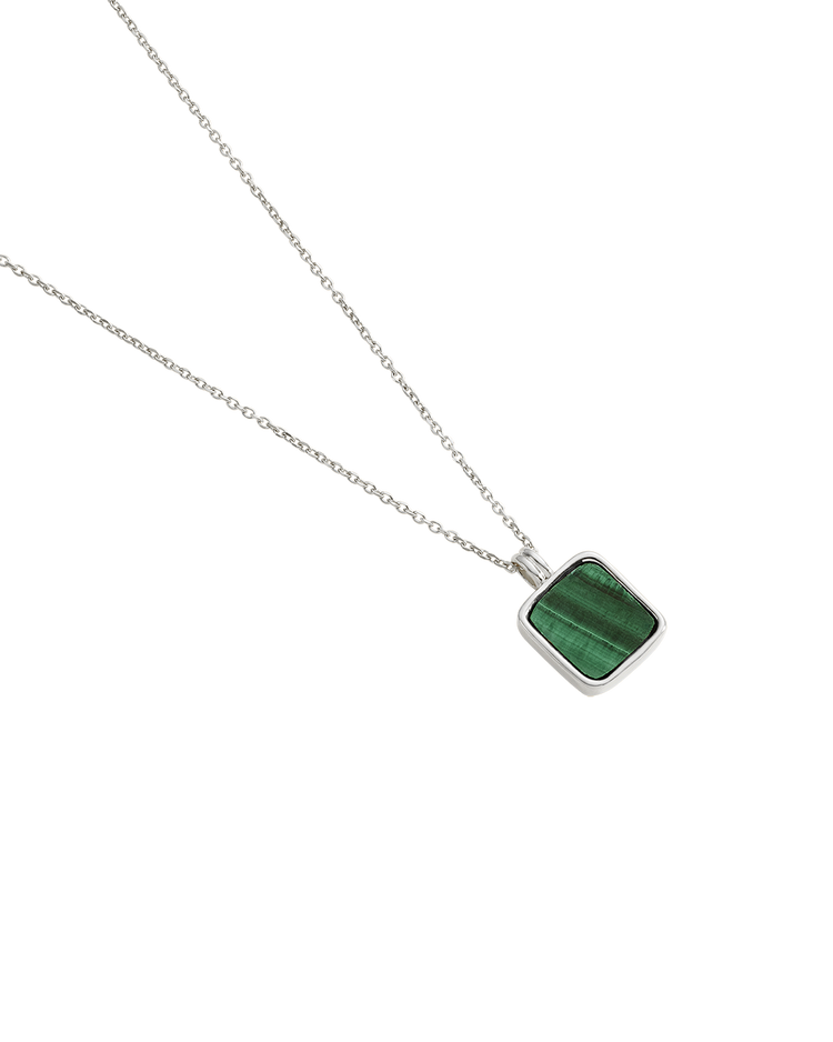 MALACHITE PENDANT NECKLACE (STERLING SILVER)