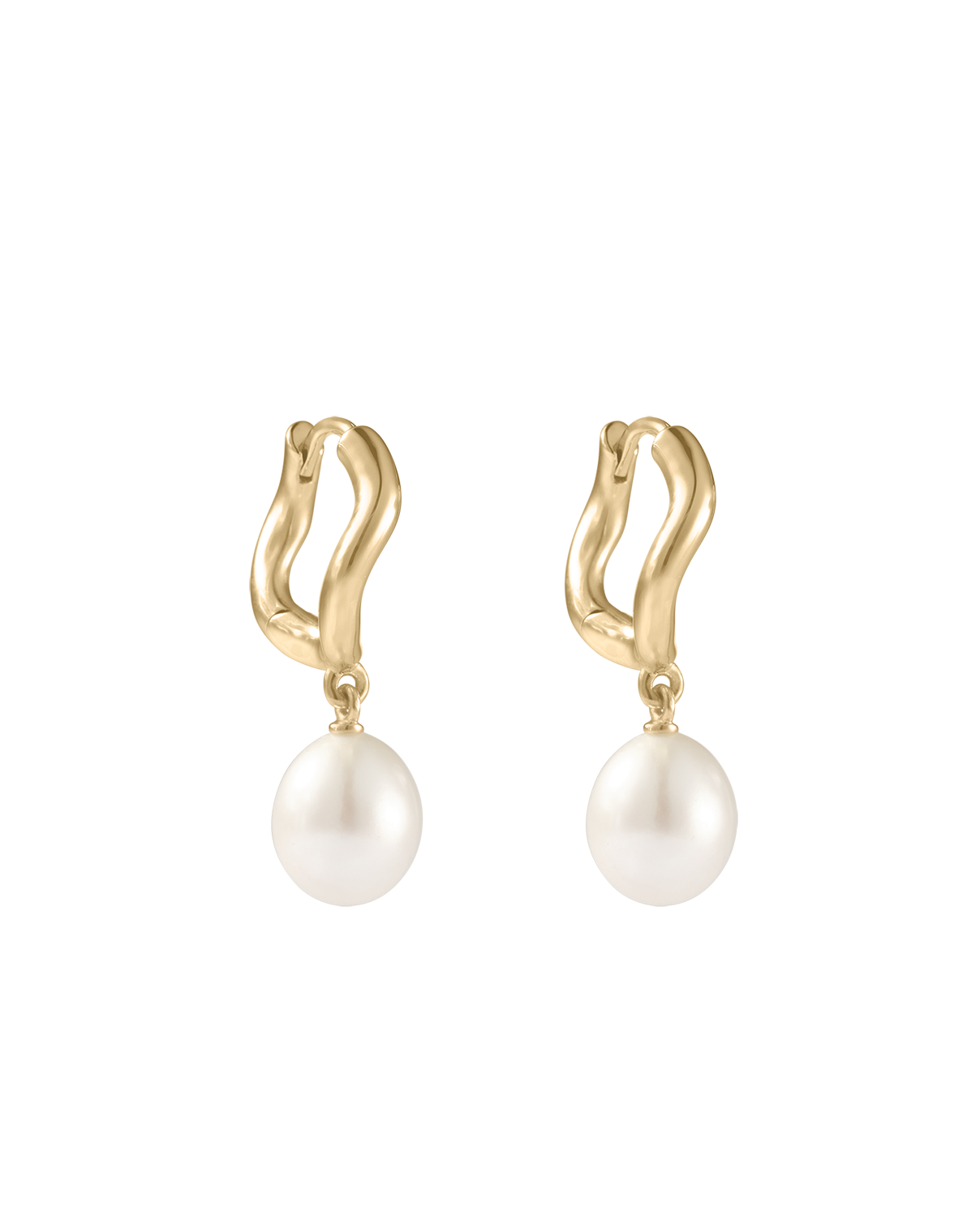 MARIS PEARL HOOPS (18K GOLD PLATED) IMAGE 1
