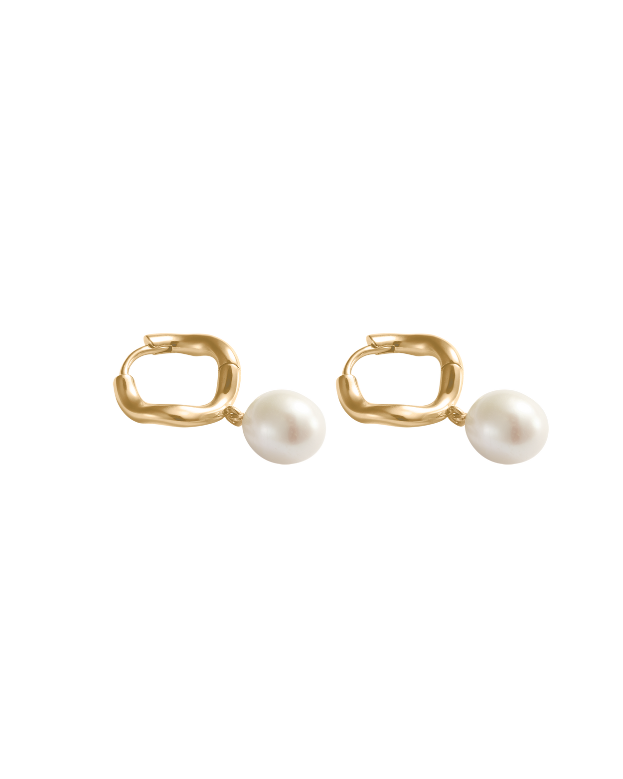 MARIS PEARL HOOPS (18K GOLD PLATED) IMAGE 5