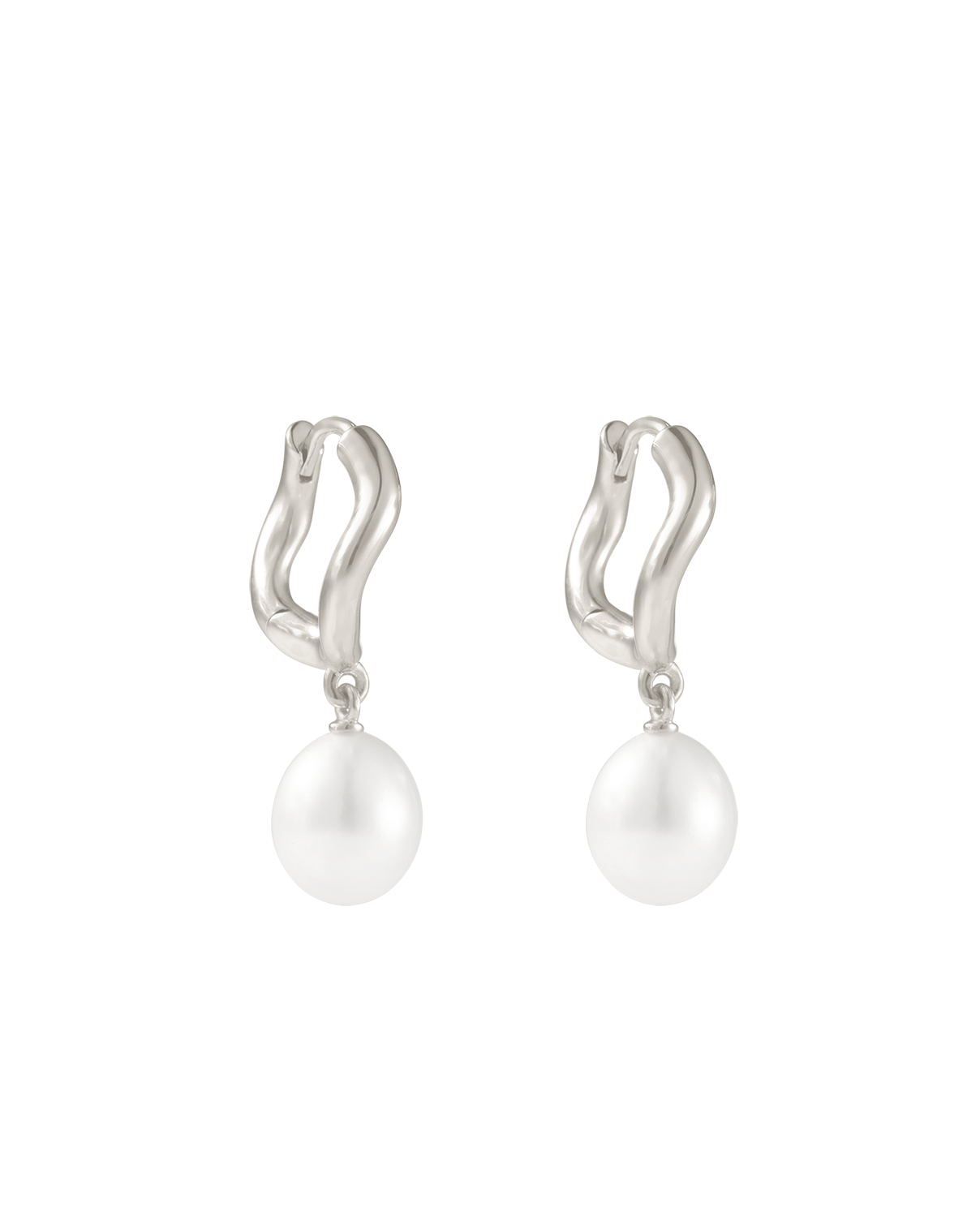 MARIS PEARL HOOPS (STERLING SILVER) IMAGE 1
