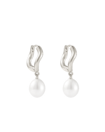MARIS PEARL HOOPS (STERLING SILVER) IMAGE 1